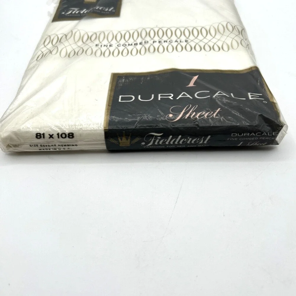 Fieldcrest Duracale Flat Sheet Full Size White Vintage‎ Fine Combed Percale New